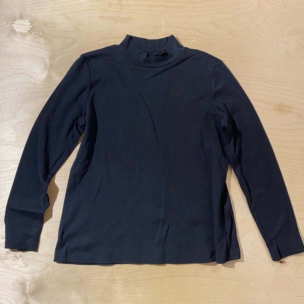 Kim Rogers Classic Black Long Sleeve Top Small (QK)
